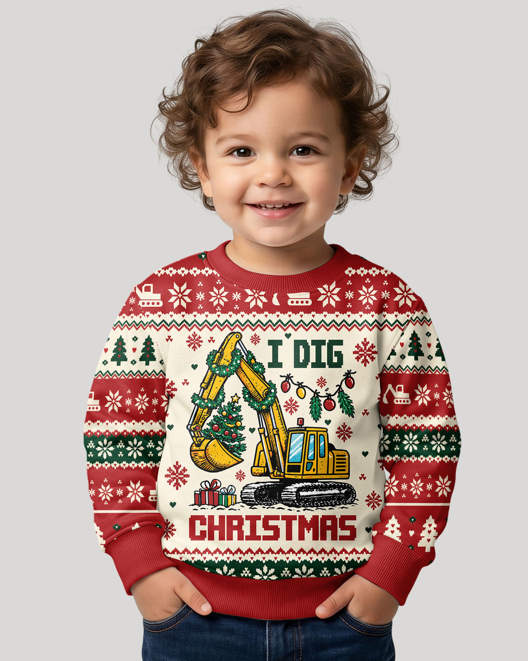 I Dig Christmas Ugly Bamboo Crewneck Sweatshirt