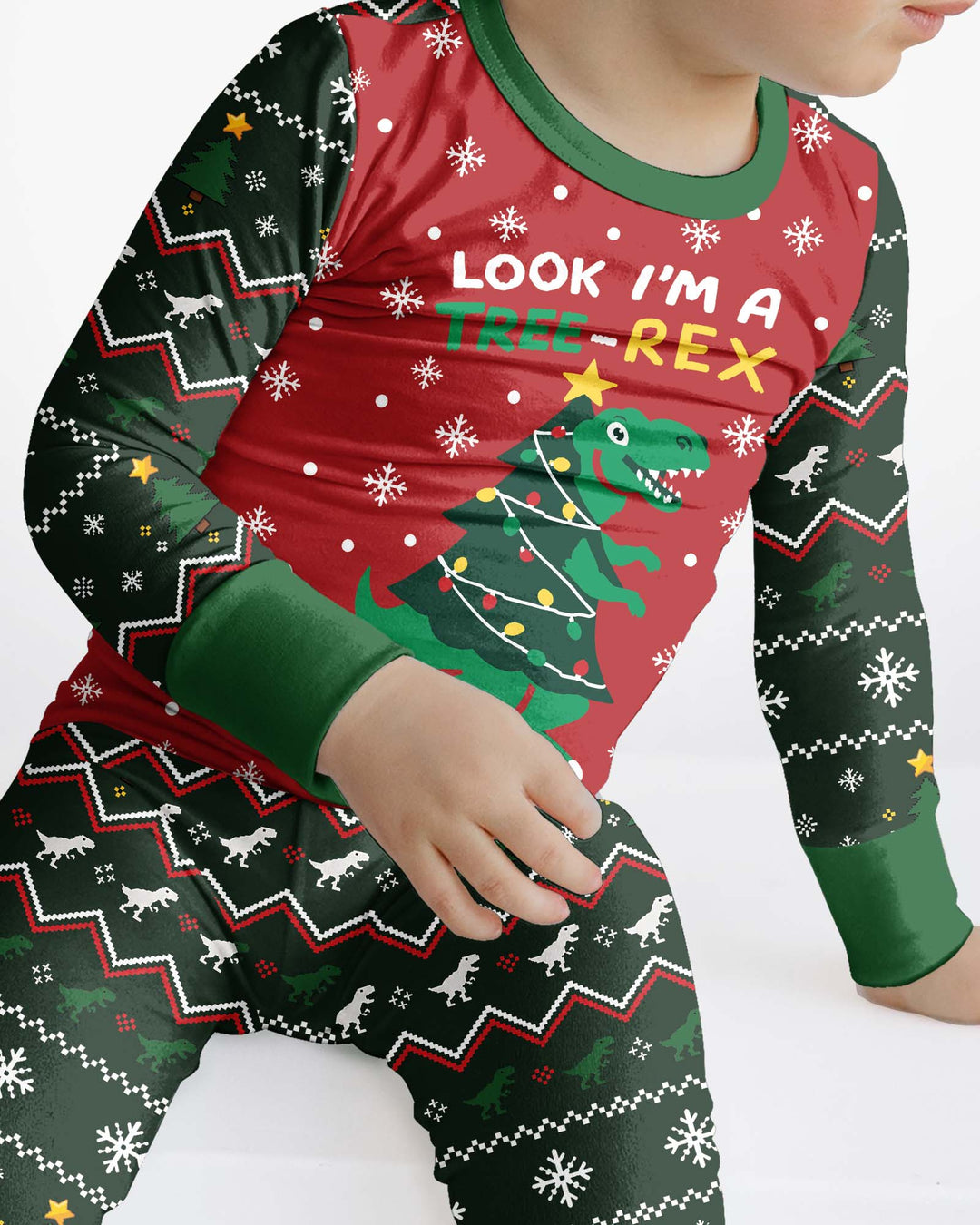 Look I'm Tree-Rex Ugly Christmas Bamboo Two Piece Long Sleeve Pajama Set