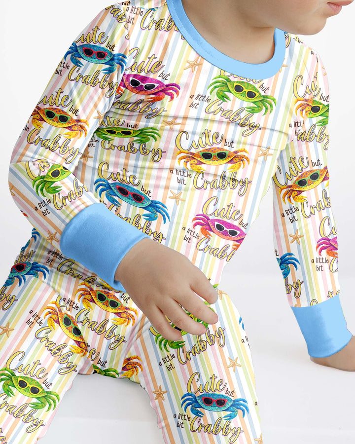 Cute But A Little Bit Crabby Bamboo Two Piece Long Sleeve Pajama Set