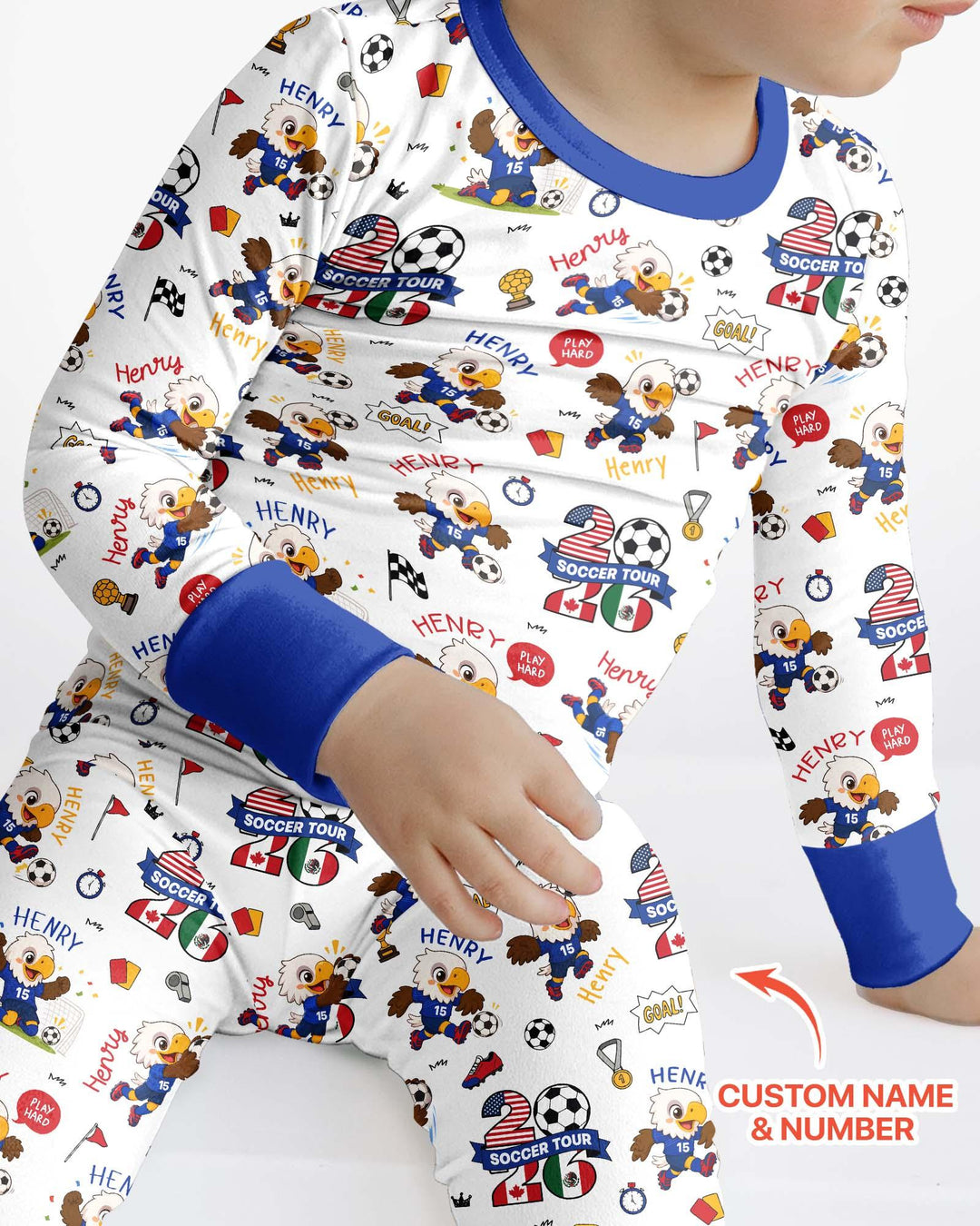 USA We Are Champions Soccer Tour 2026 Bamboo Two Piece Long Sleeve Pajama Set