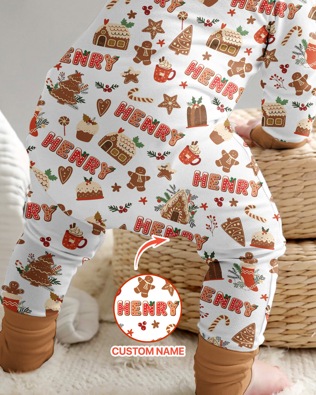 Personalized Gingerbread Christmas Bamboo Convertible Zippy