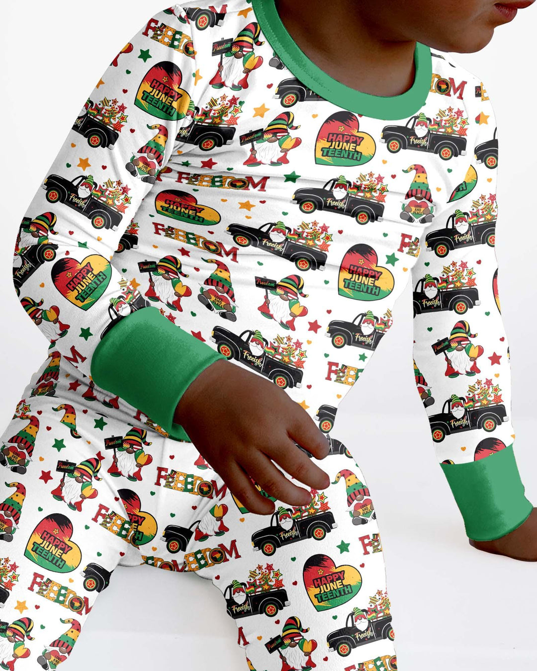 Gnome Happy Juneteenth Bamboo Two Piece Long Sleeve Pajama Set
