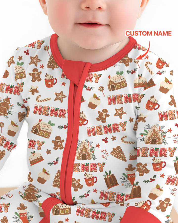 Personalized Gingerbread Christmas Bamboo Convertible Zippy