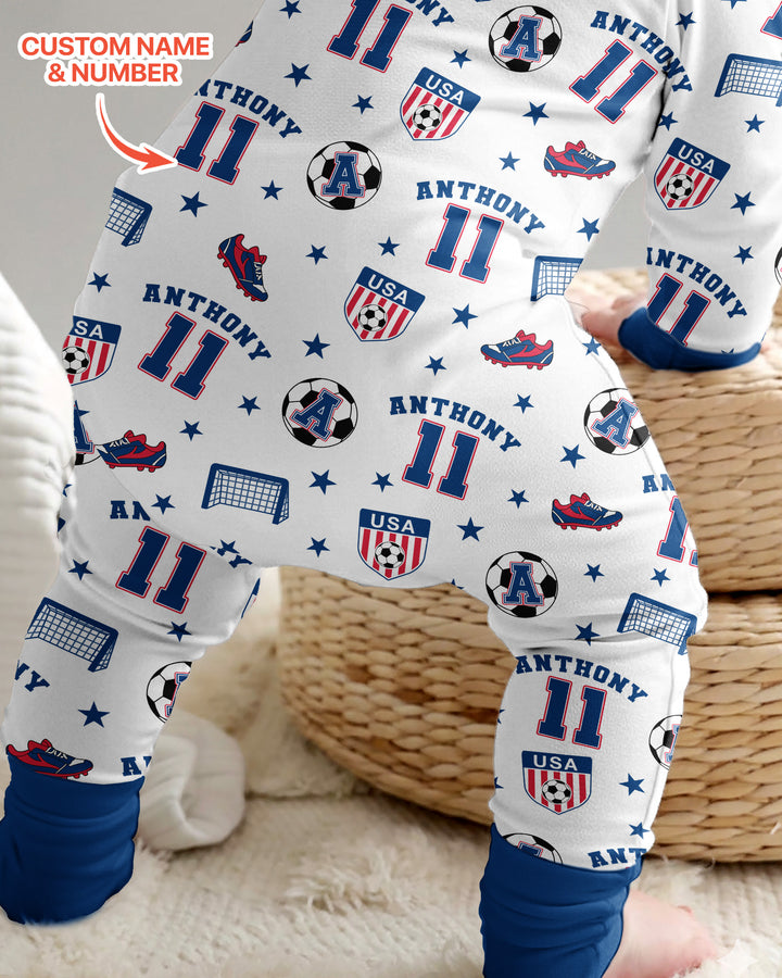 Custom Name Soccer Time Bamboo Convertible Zippy