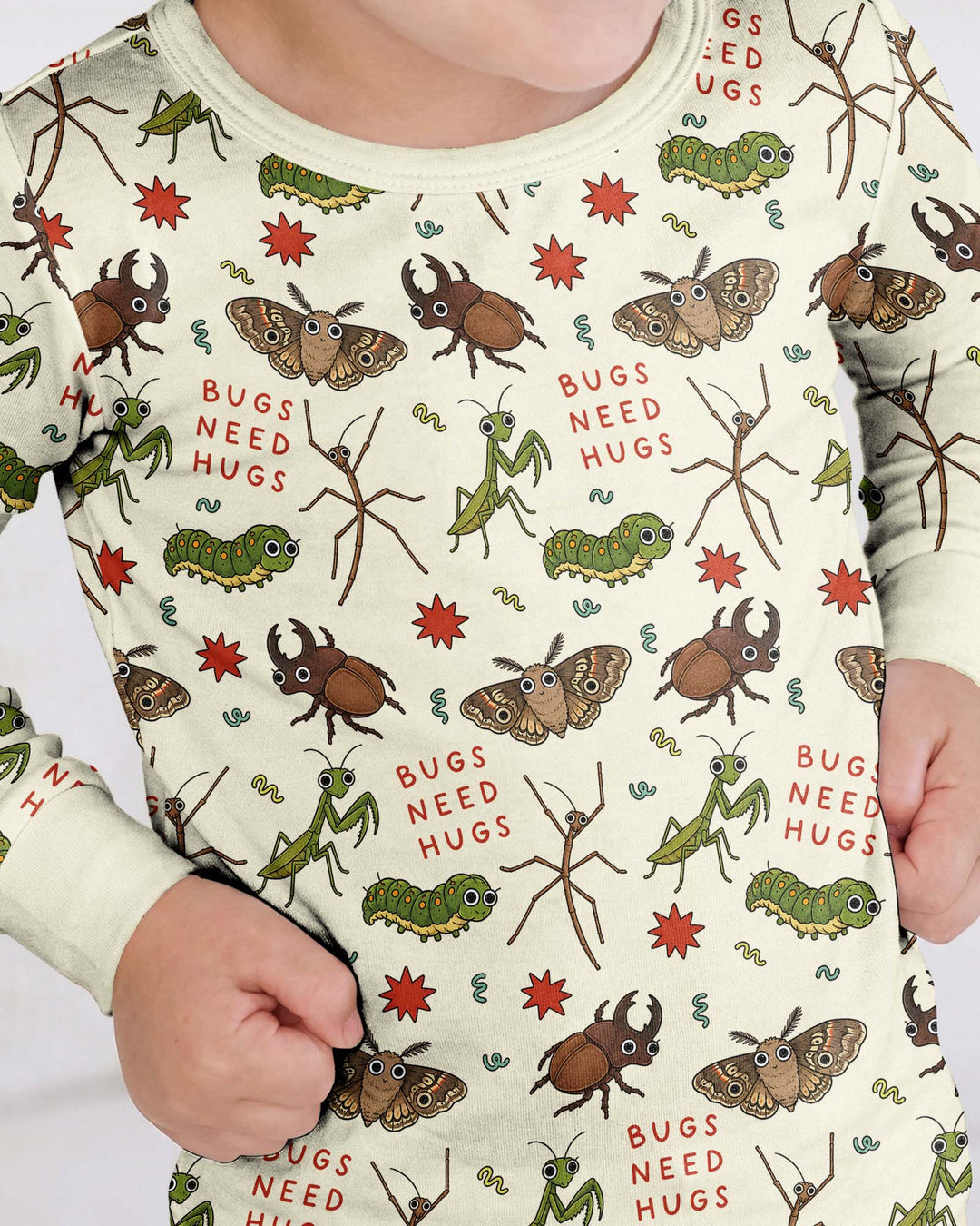 Cute Insect Friends Bamboo Two Piece Long Sleeve Pajama Set