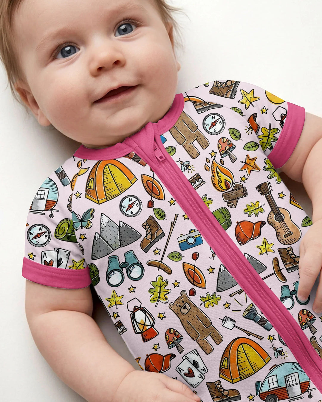 Funny Camper Family Matching Bamboo Shorty Zippy