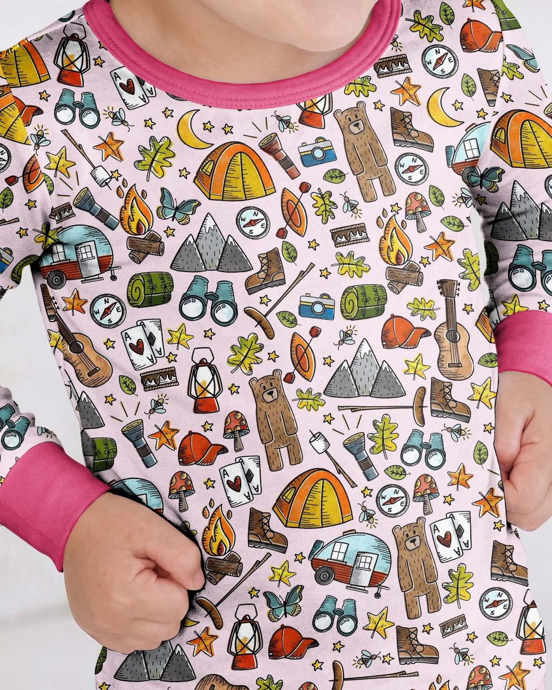 Funny Camper Family Matching Bamboo Two Piece Long Sleeve Pajama Set