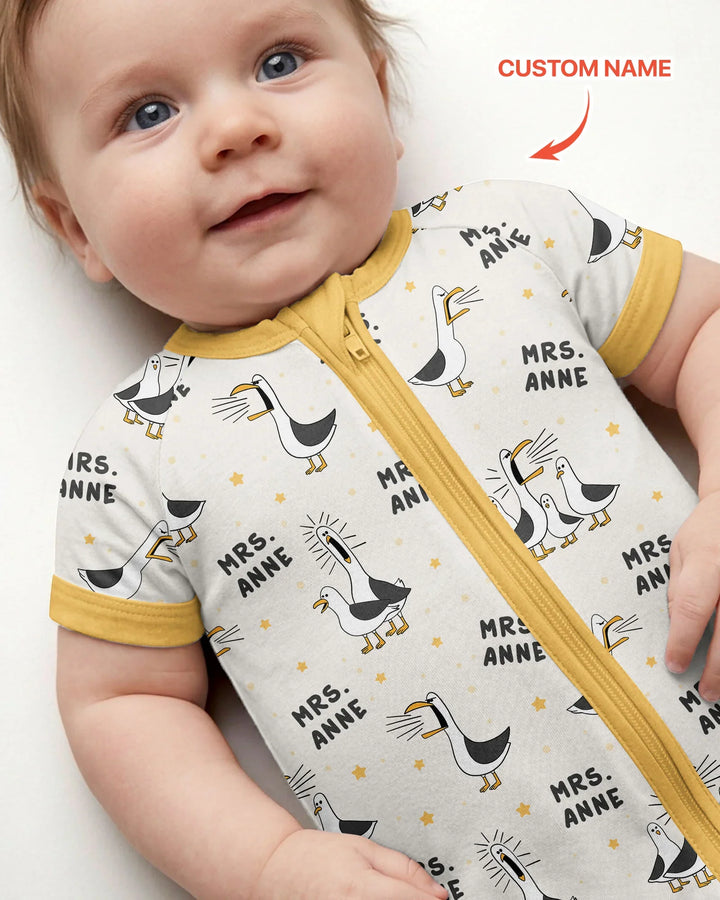Custom Funny Seagulls Teacher Bamboo Shorty Zippy