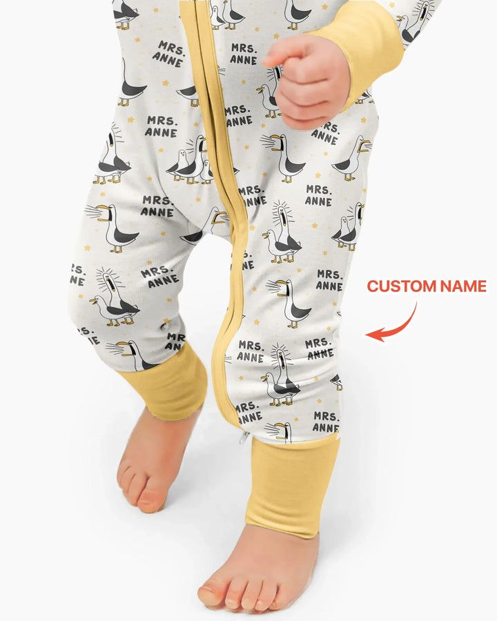 Custom Funny Seagulls Teacher Bamboo Convertible Zippy
