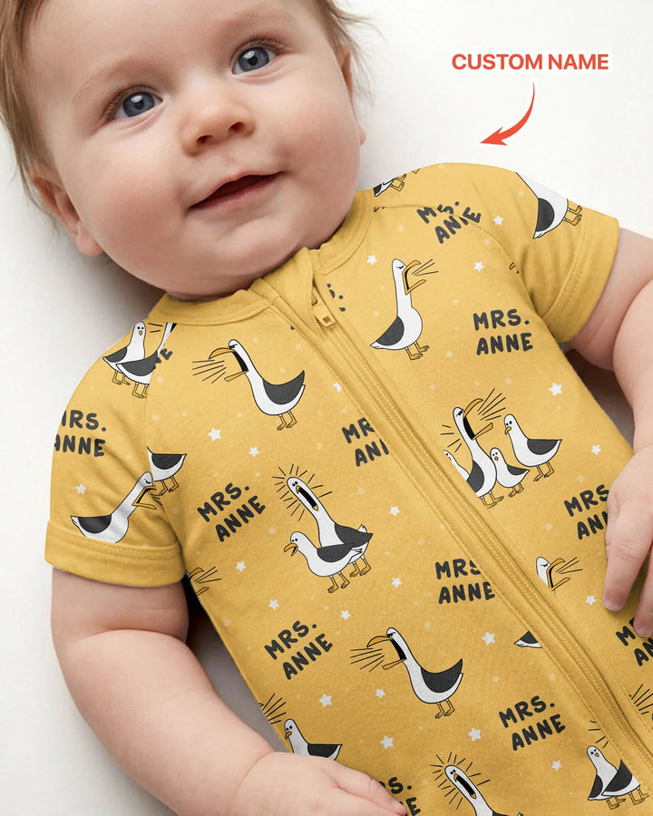 Custom Funny Seagulls Teacher Bamboo Shorty Zippy