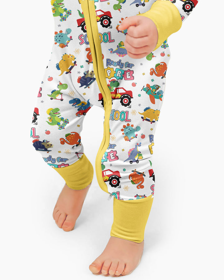 First Day of Preschool T-Rex Bamboo Convertible Zippy
