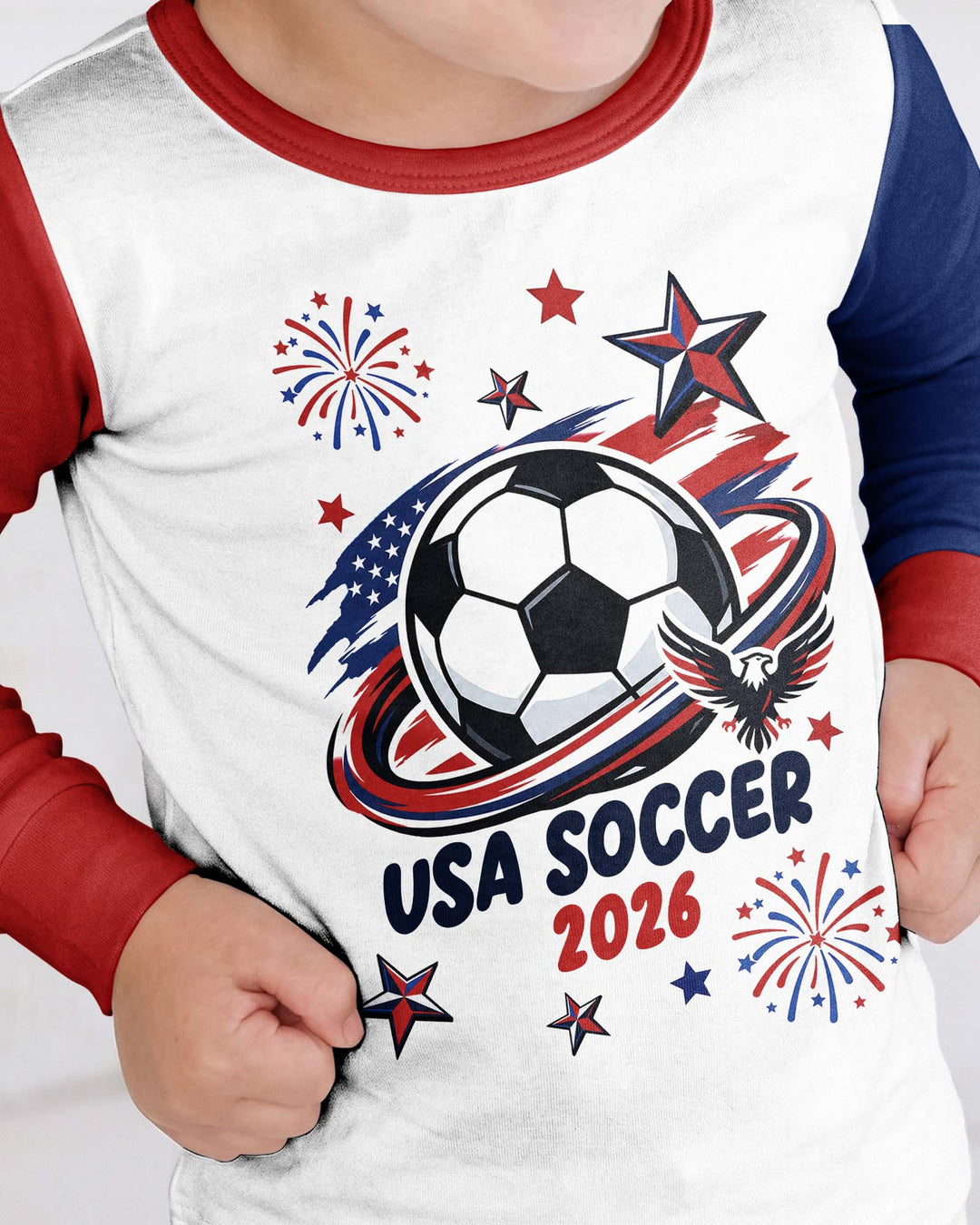 USA Soccer 2026 Family Matching Bamboo Two Piece Long Sleeve Pajama Set