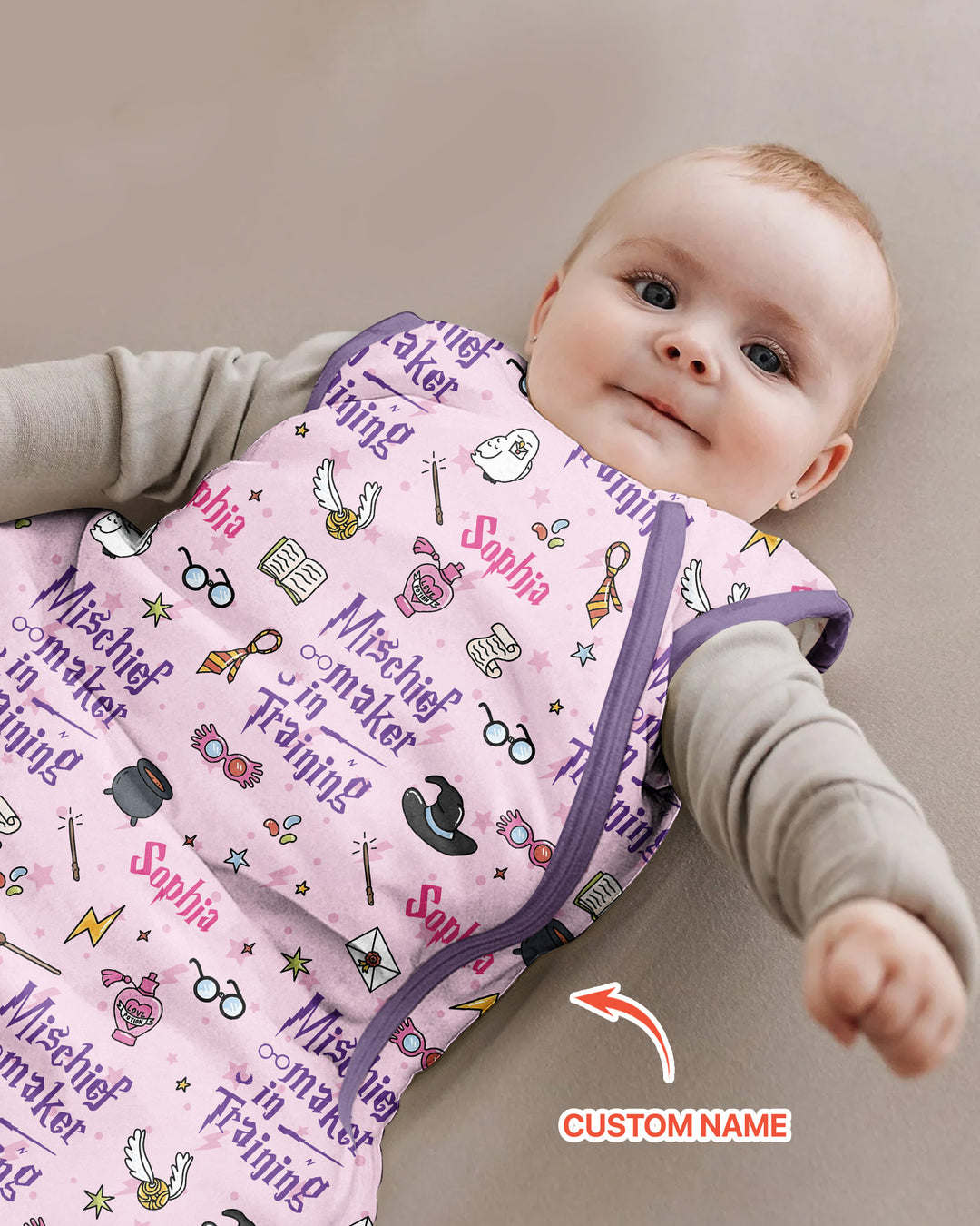 Custom Name Mischief Maker In Training Bamboo Sleep Bag