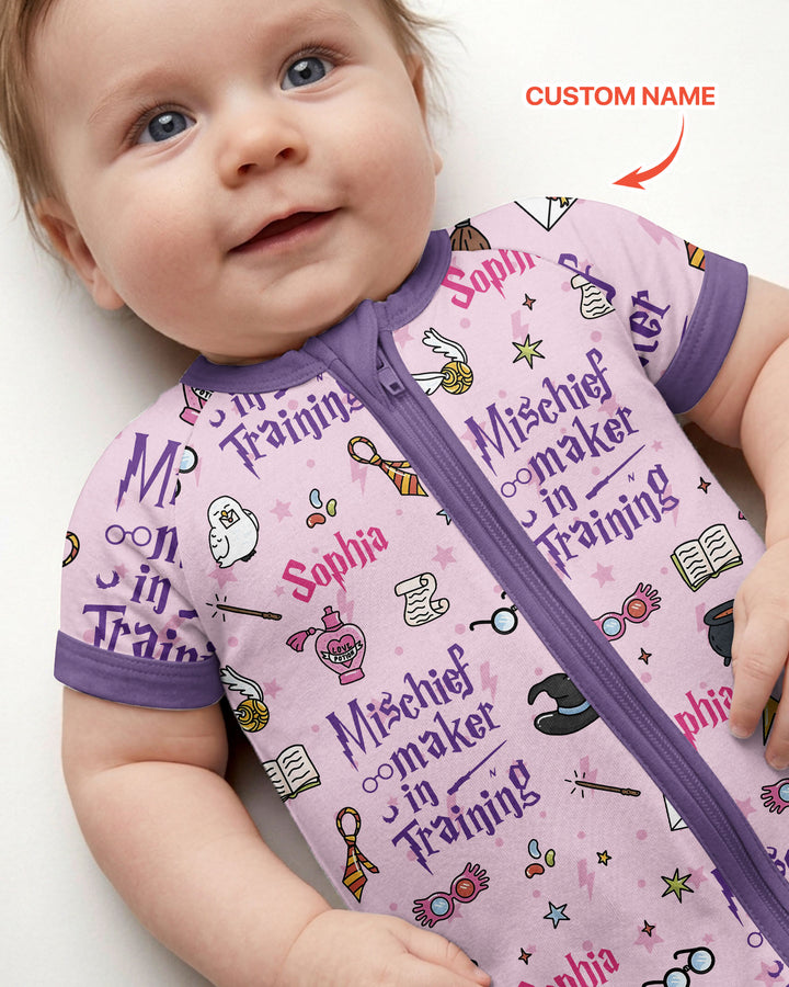 Custom Name Mischief Maker In Training Bamboo Shorty Zippy