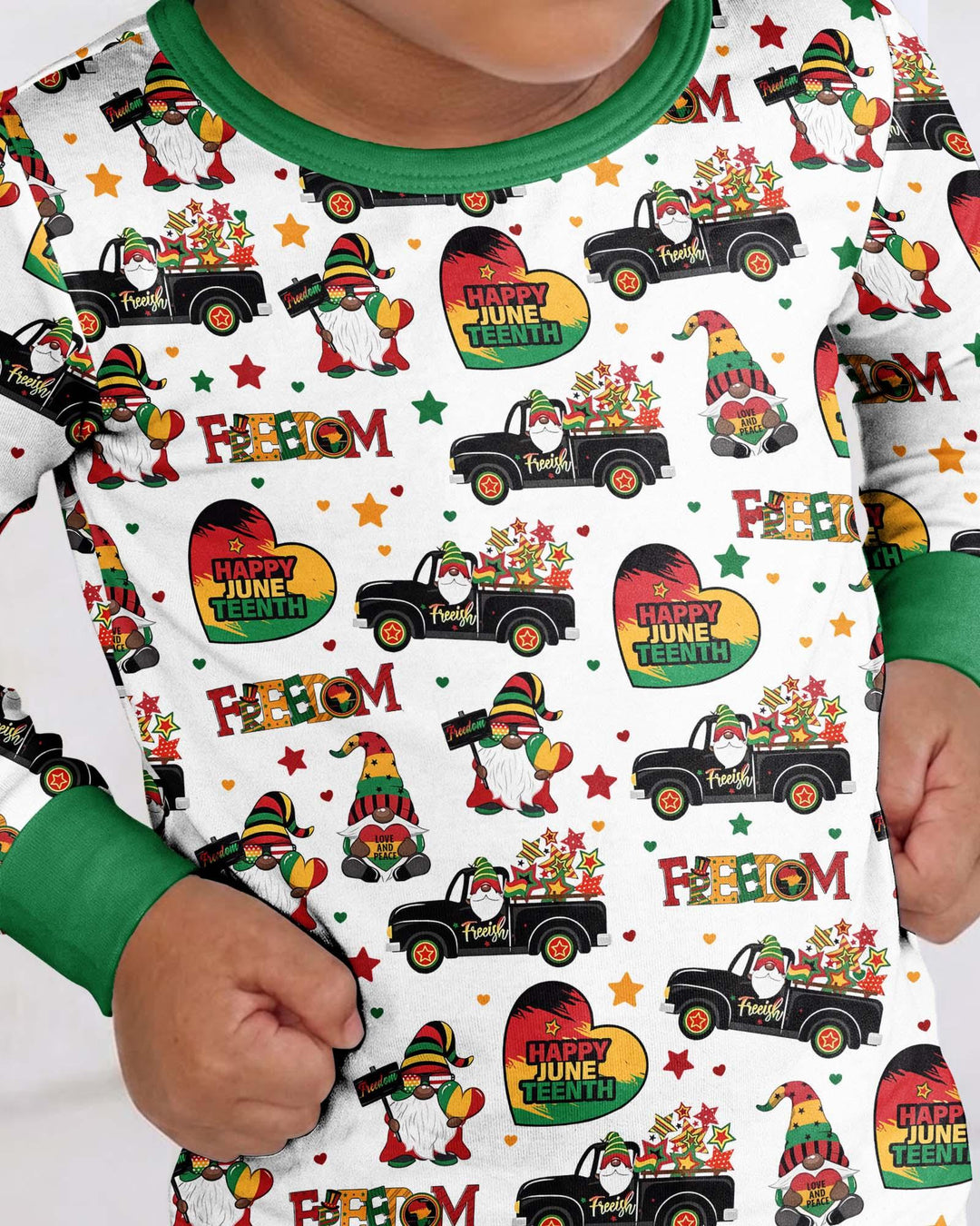 Gnome Happy Juneteenth Bamboo Two Piece Long Sleeve Pajama Set