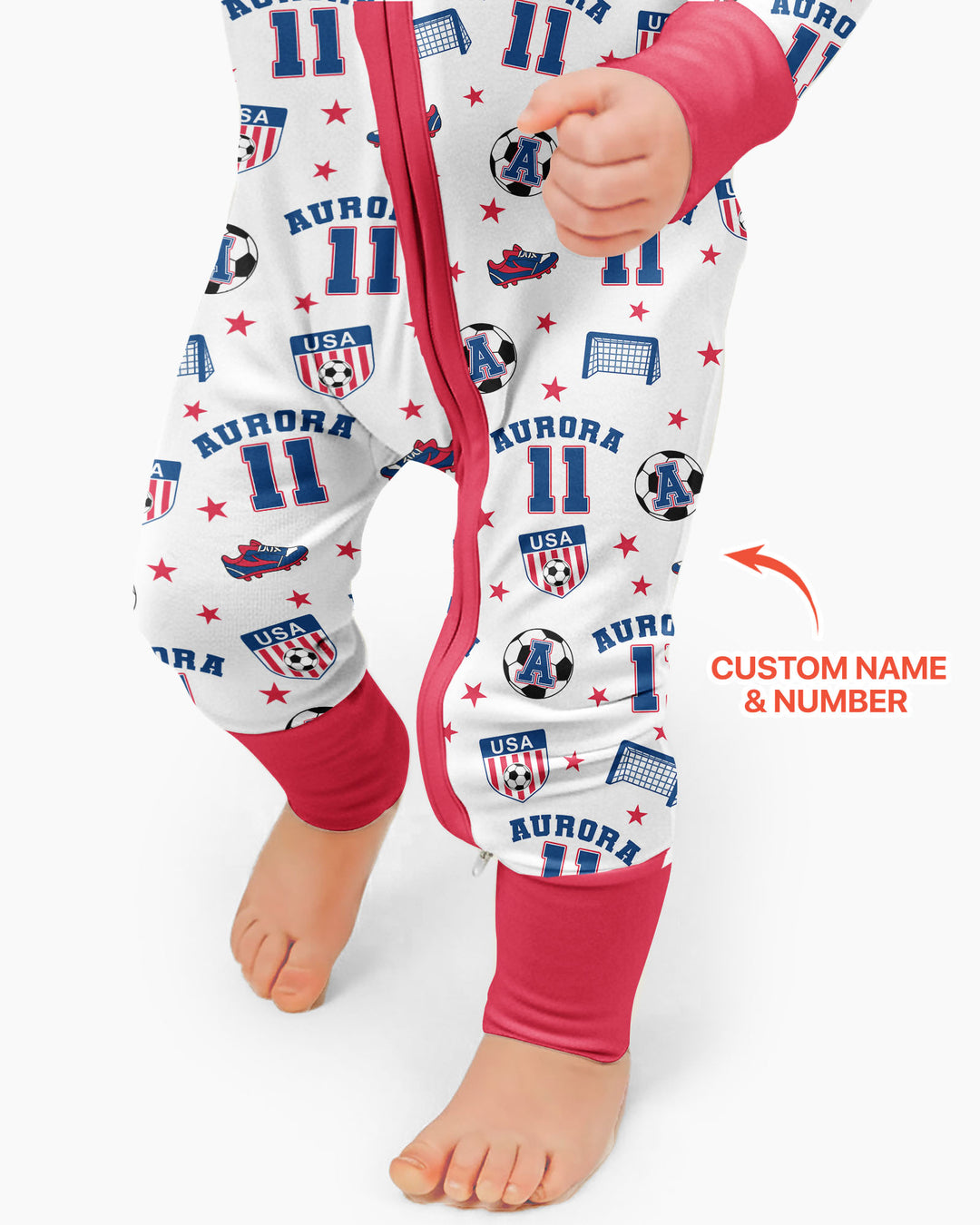 Custom Name Soccer Time Bamboo Convertible Zippy