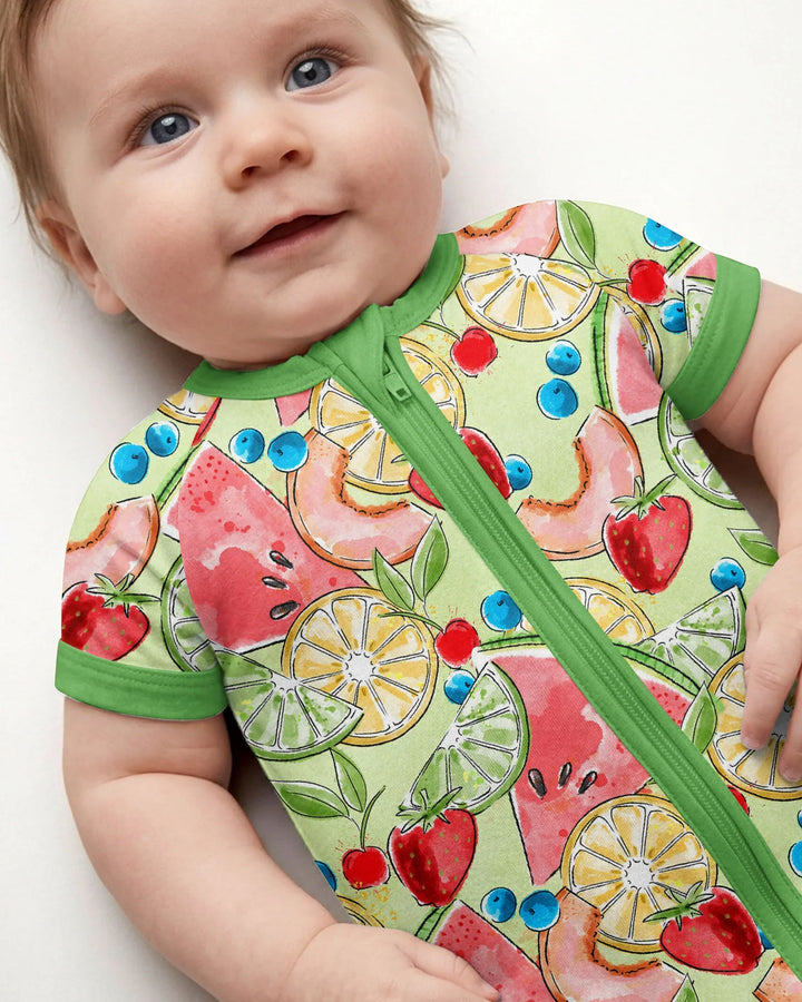 Sweet Summer Fruits Family Matching Bamboo Shorty Zippy