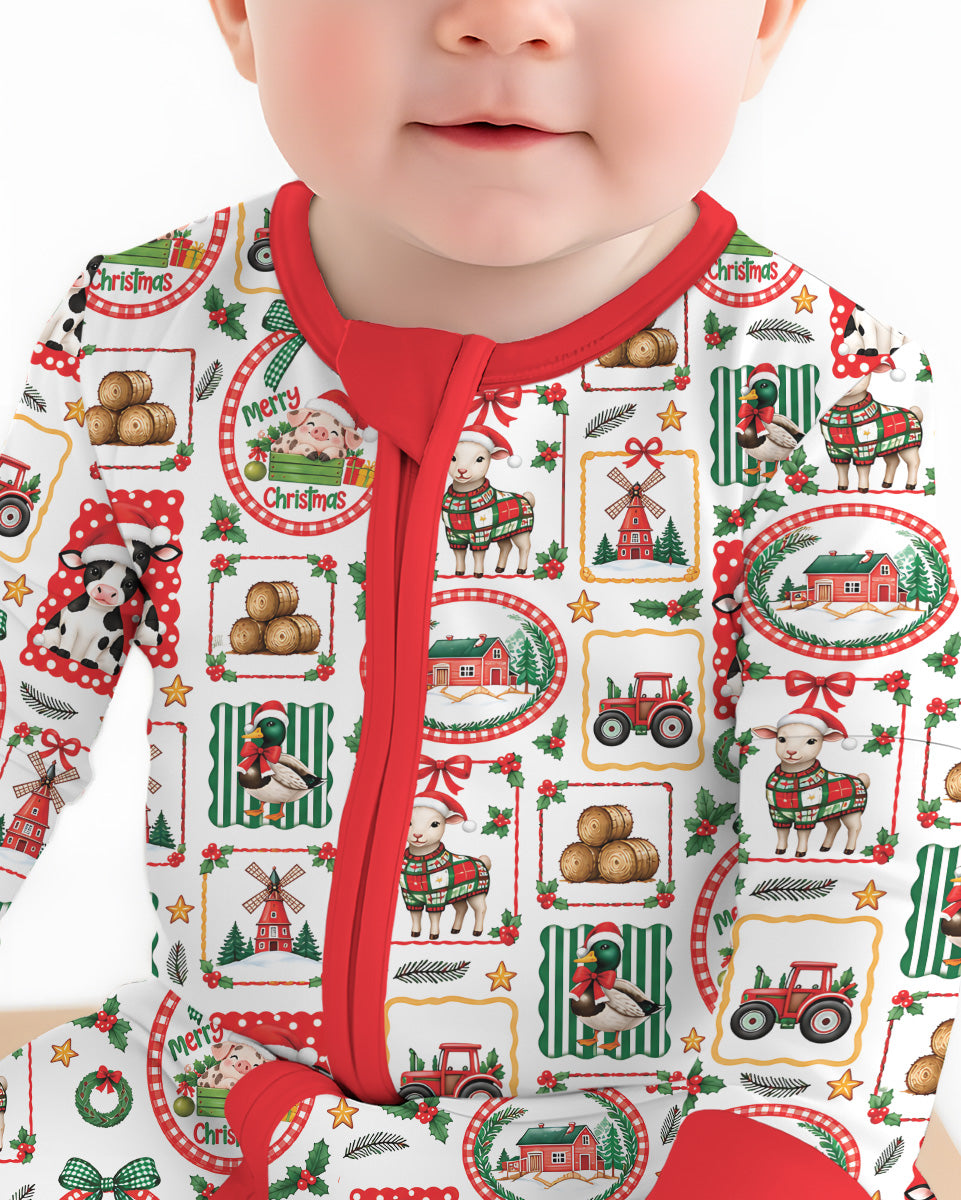 Christmas Farm Animals Bamboo Convertible Zippy