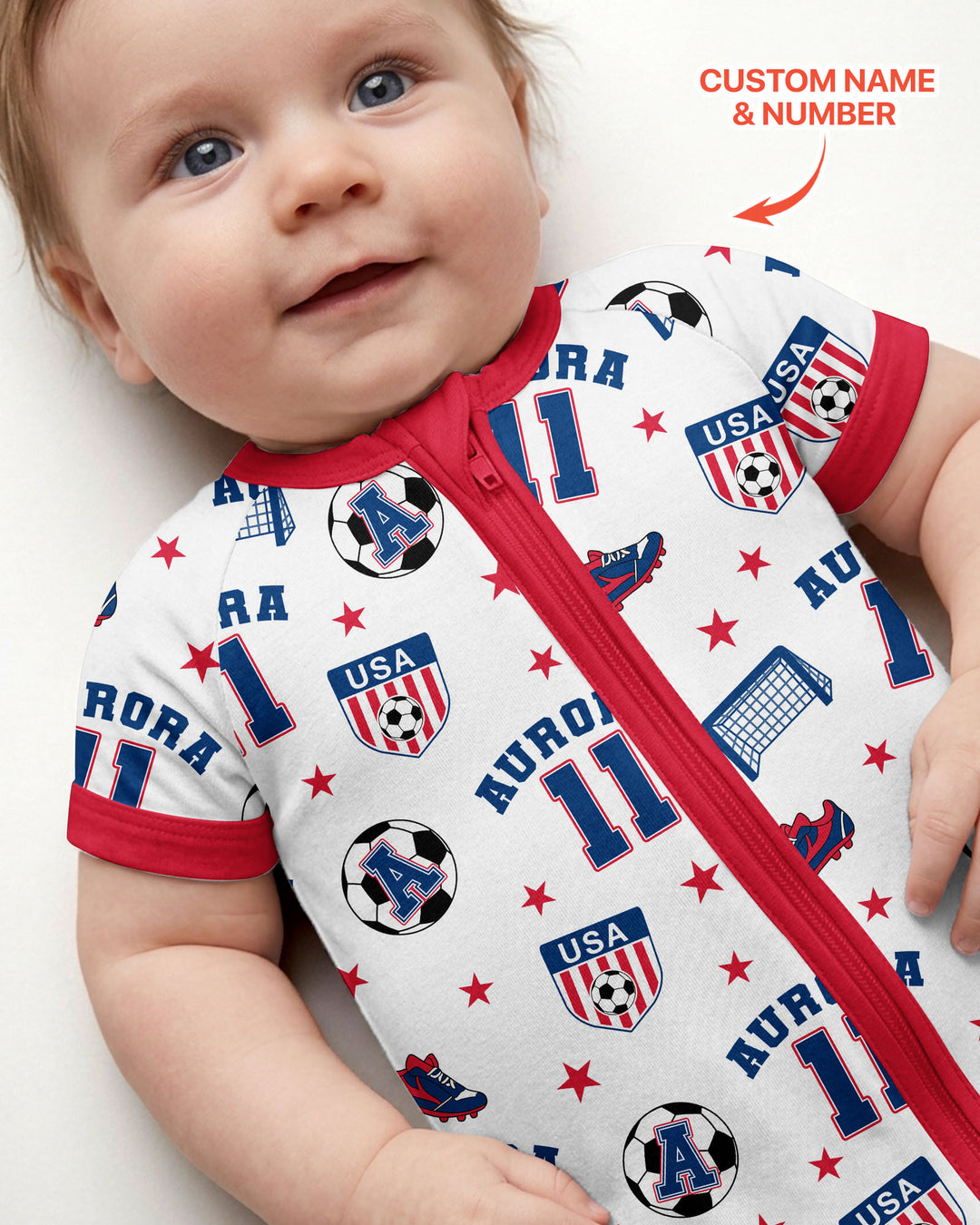 Custom Name Soccer Time Bamboo Shorty Zippy