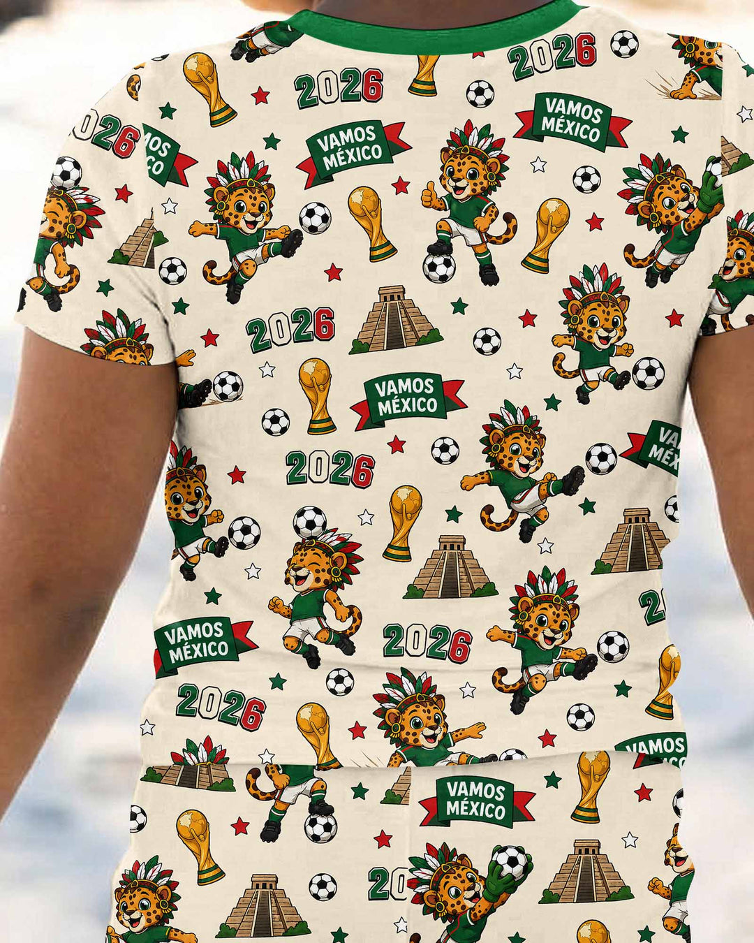 Jaguar 2026 Vamos Mexico Family Matching Bamboo Two Piece Short Sleeve Pajama Set