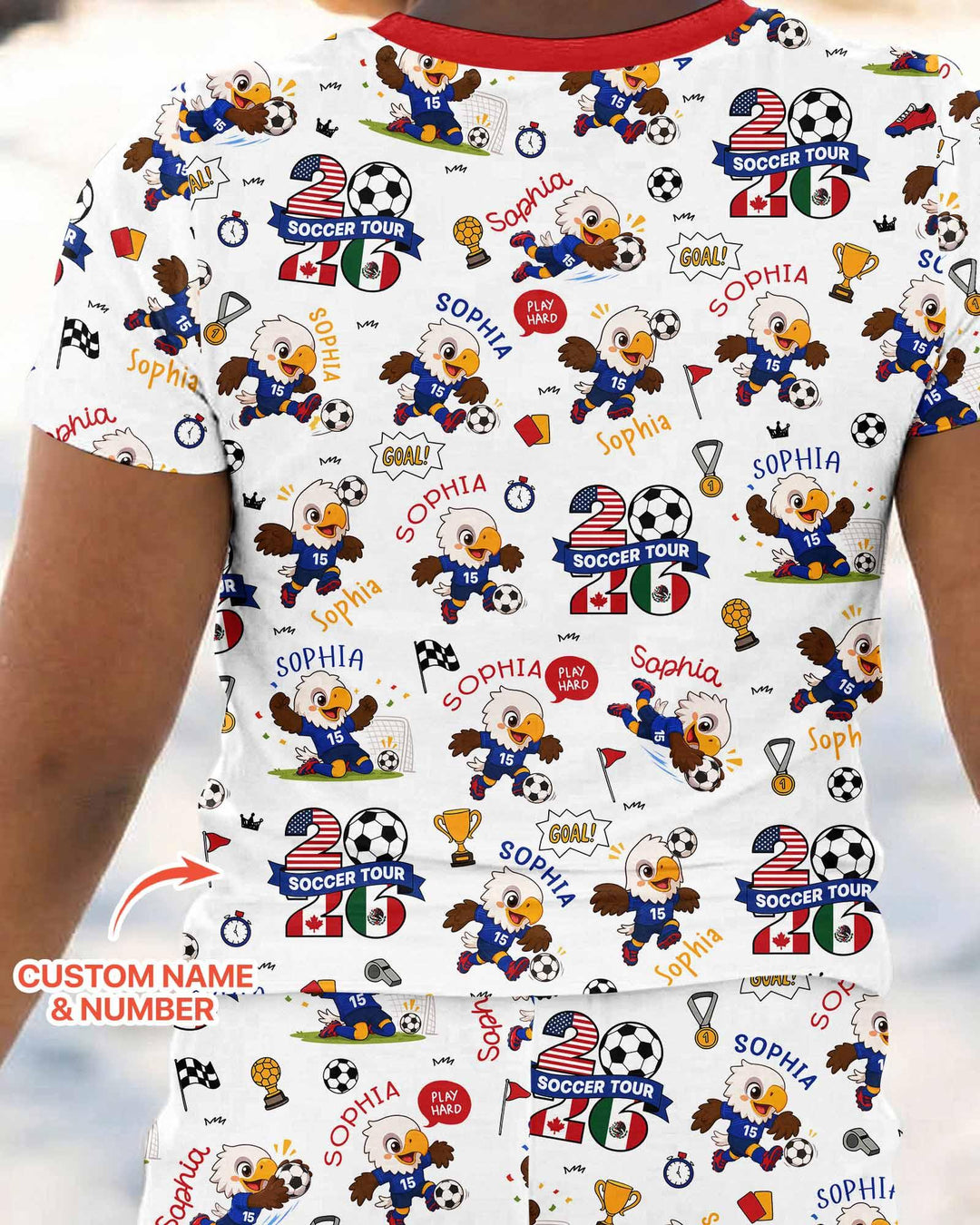USA We Are Champions Soccer Tour 2026 Bamboo Two Piece Short Sleeve Pajama Set