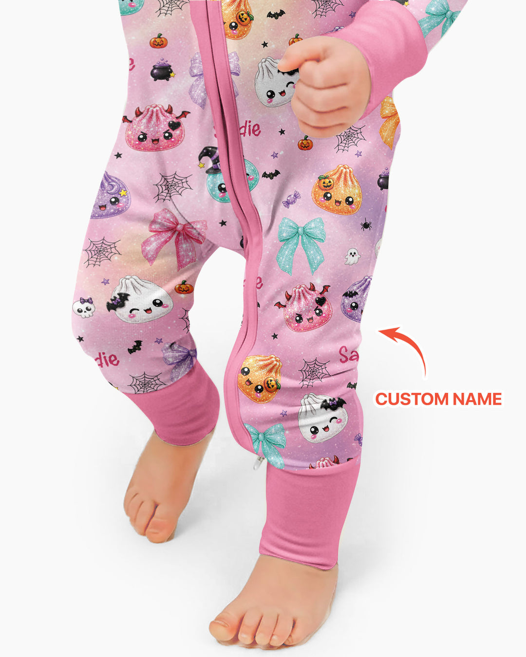 Custom Name Spooky Dumpling Bamboo Convertible Zippy