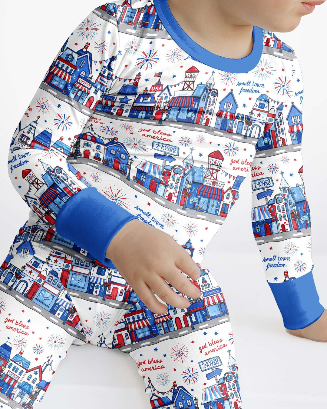 Small Town Freedom USA Bamboo Two Piece Long Sleeve Pajama Set