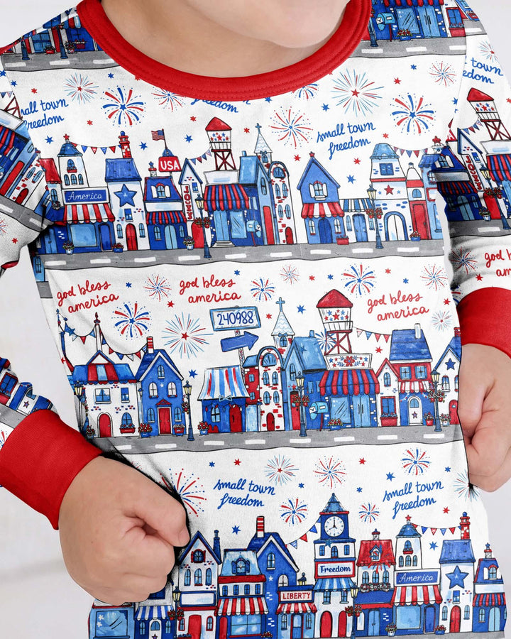 Small Town Freedom USA Bamboo Two Piece Long Sleeve Pajama Set