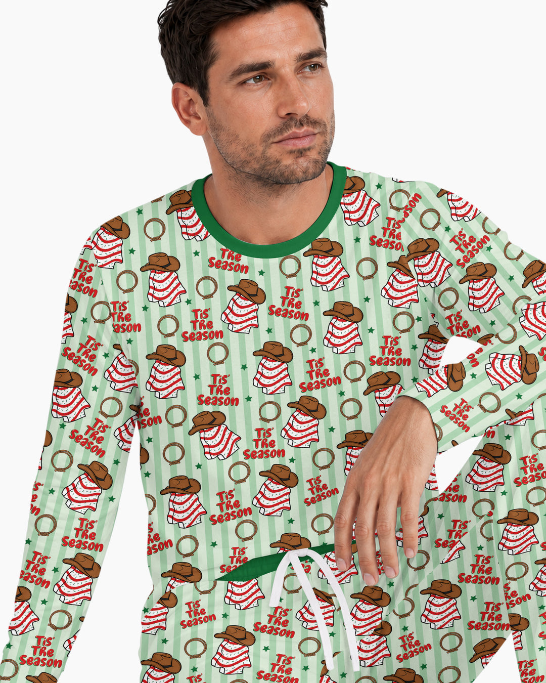 Western Christmas Tis the Season Bamboo Men's Pajama Set