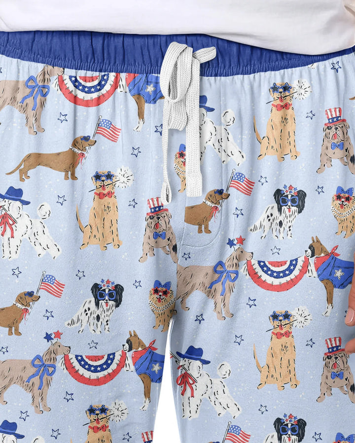 Patriotic Pups Family Matching Bamboo Men's Pajama Set