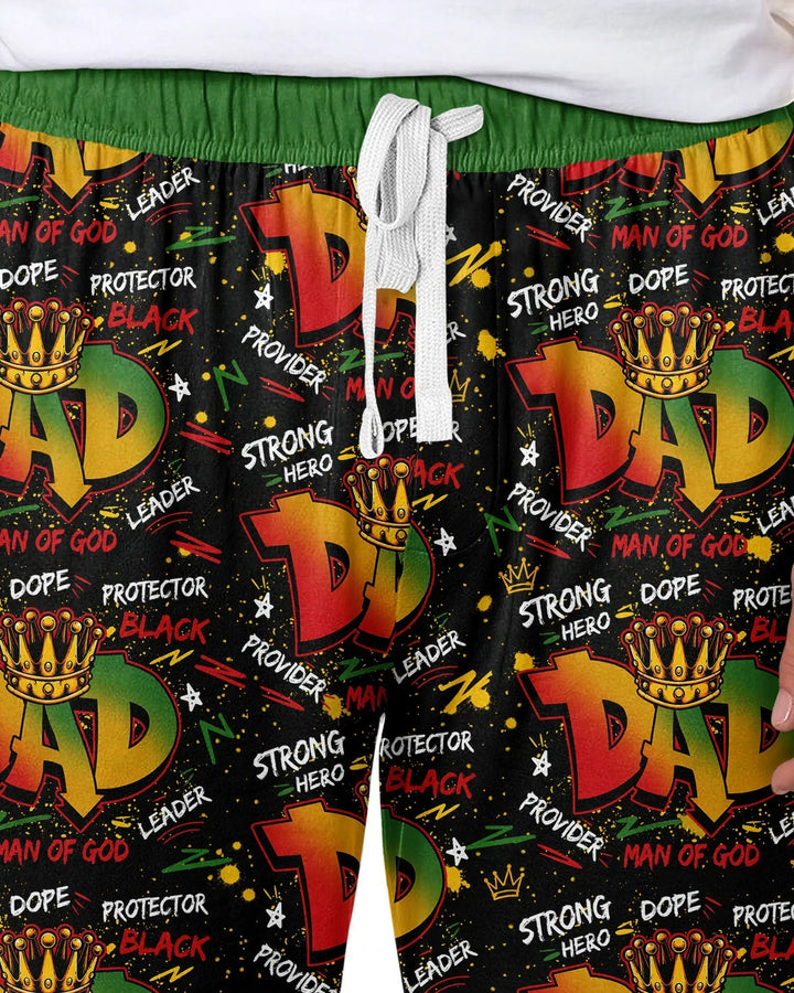 Black Dad Graffiti Bamboo Men's Pajama Set