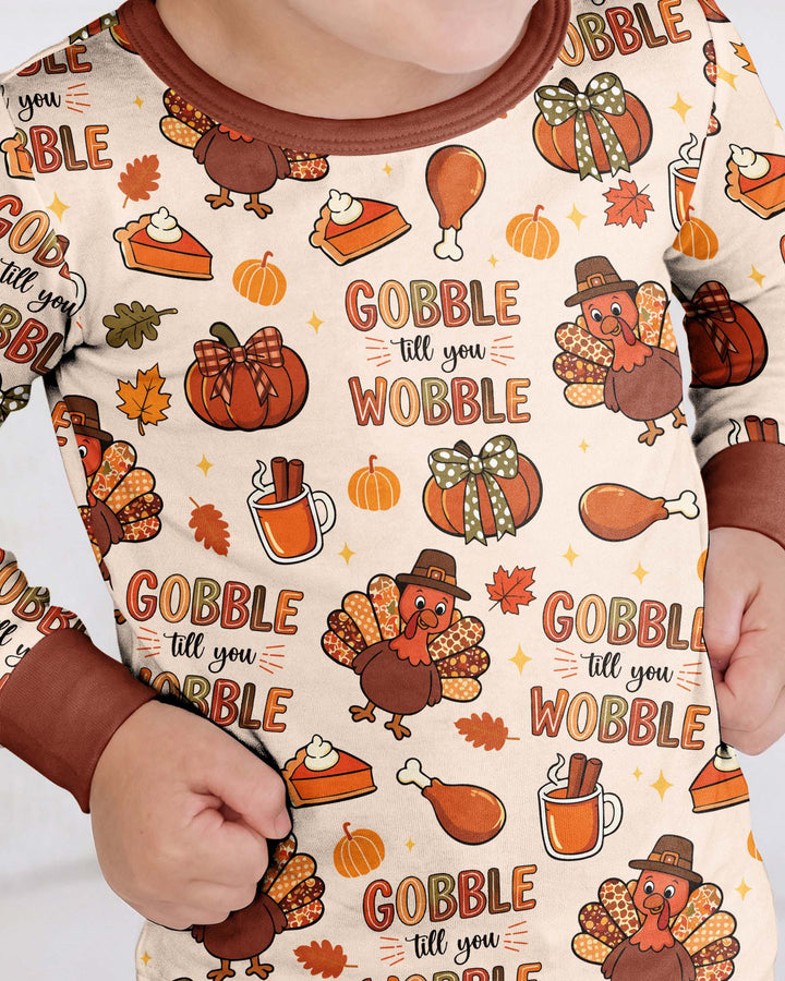 Gobble Gobble Till You Wobble Bamboo Two Piece Long Sleeve Pajama Set