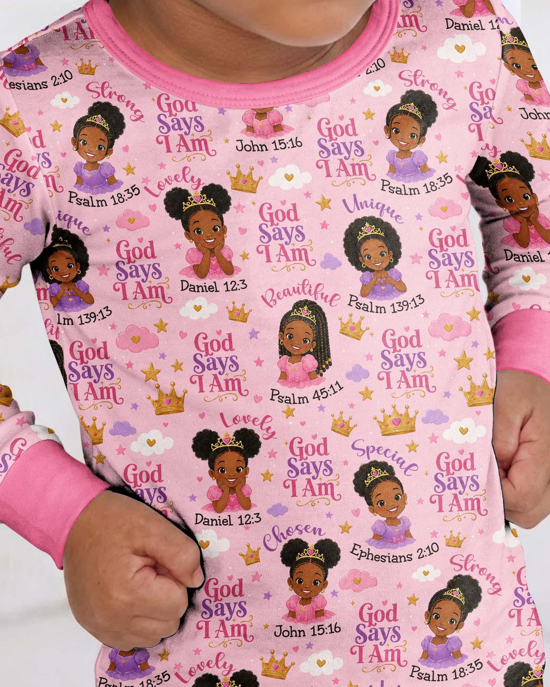 Black Princess God Says I Am Bamboo Two Piece Long Sleeve Pajama Set