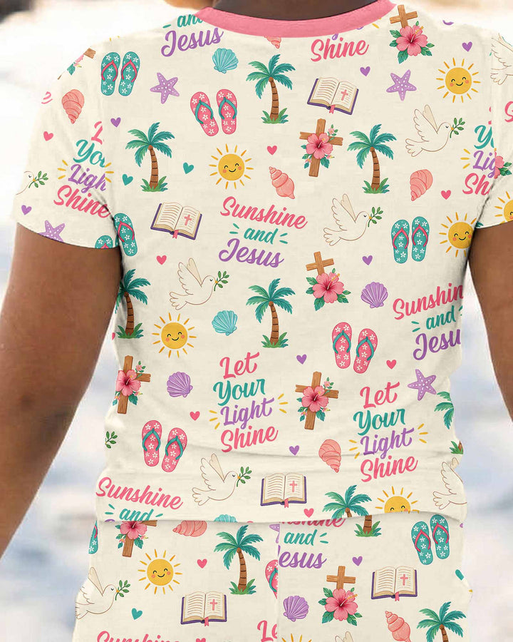 Sunshine and Jesus Summer VBS Bamboo Two Piece Short Sleeve Pajama Set