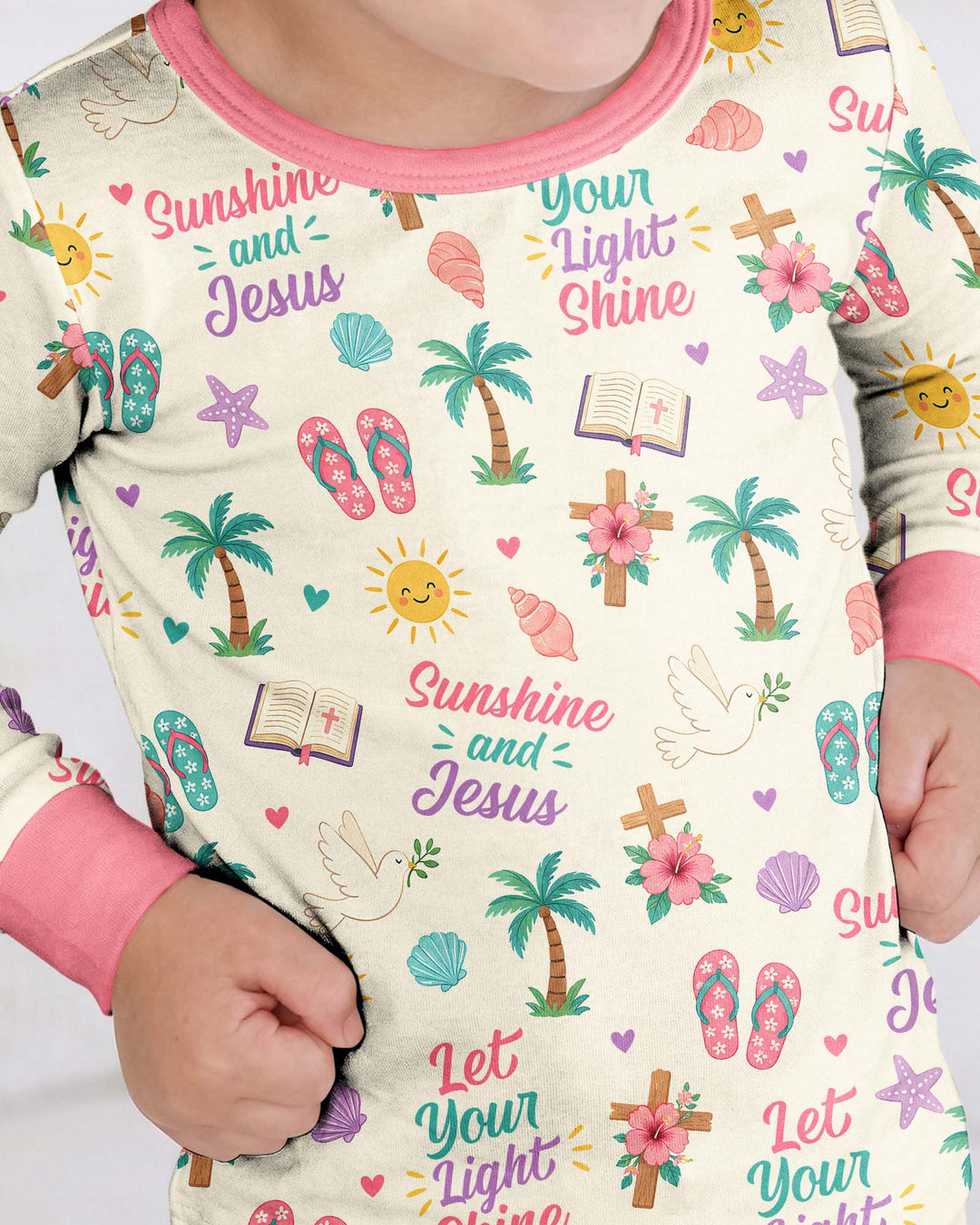 Sunshine and Jesus Summer VBS Bamboo Two Piece Long Sleeve Pajama Set