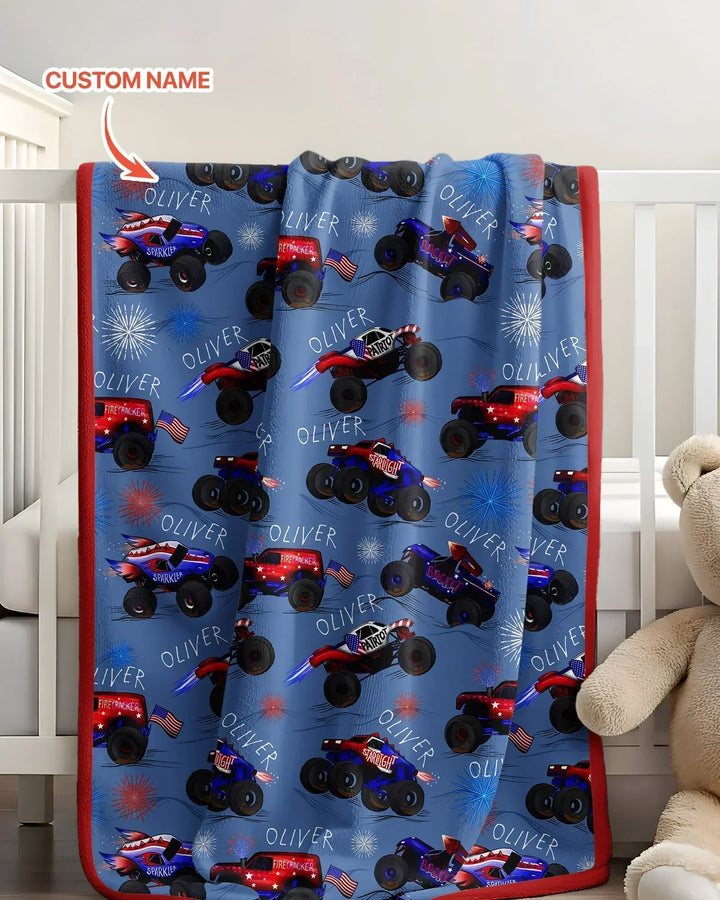 All American Thunder Custom Name Bamboo Blanket
