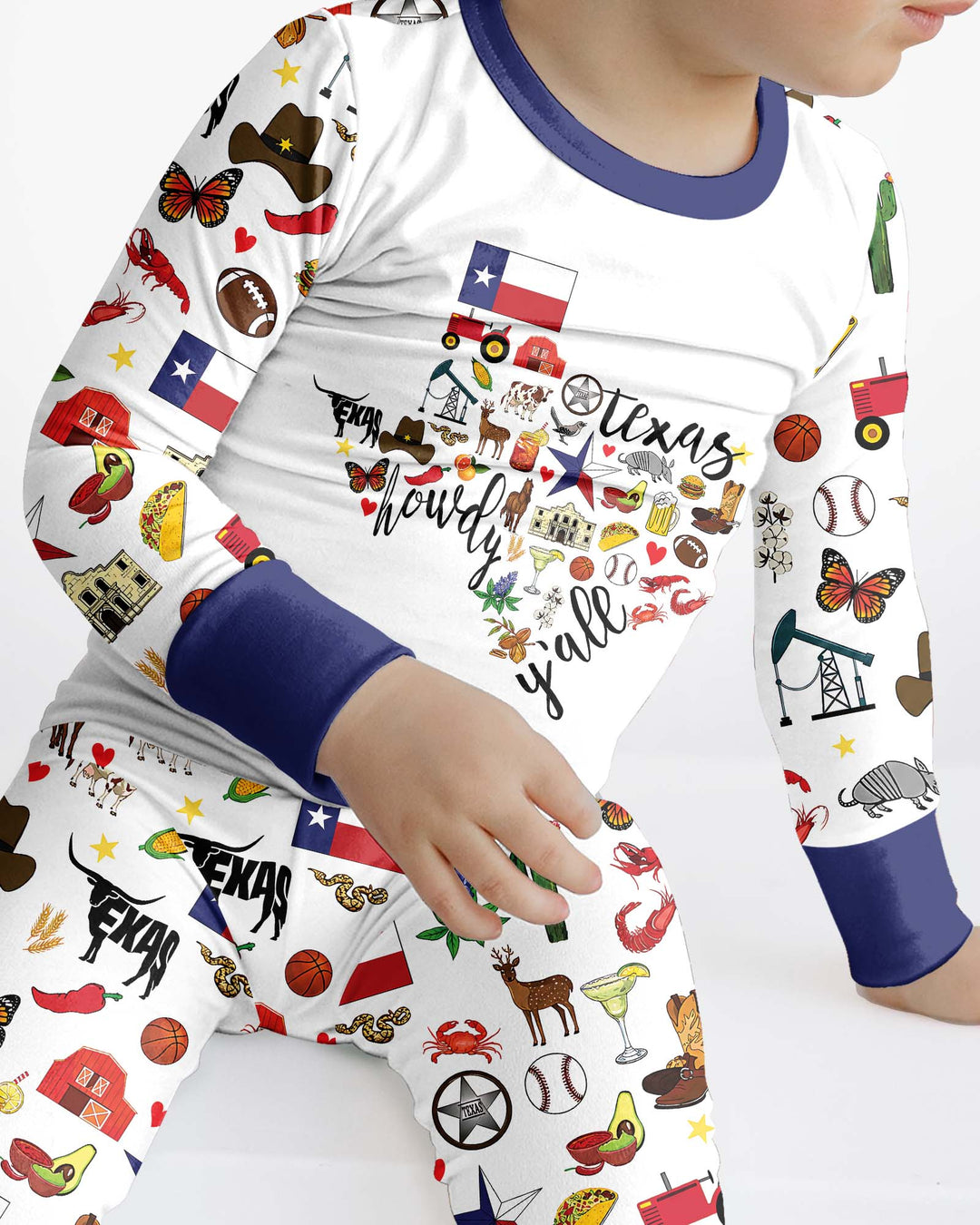 Texas Map Bamboo Two Piece Long Sleeve Pajama Set