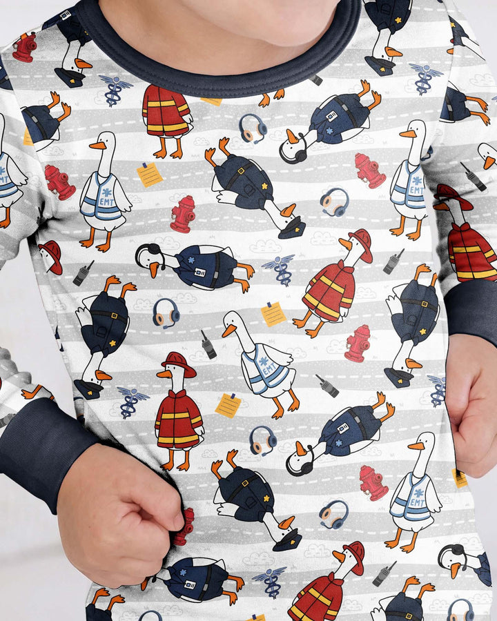 Rescue Goose Squad Bamboo Two Piece Long Sleeve Pajama Set