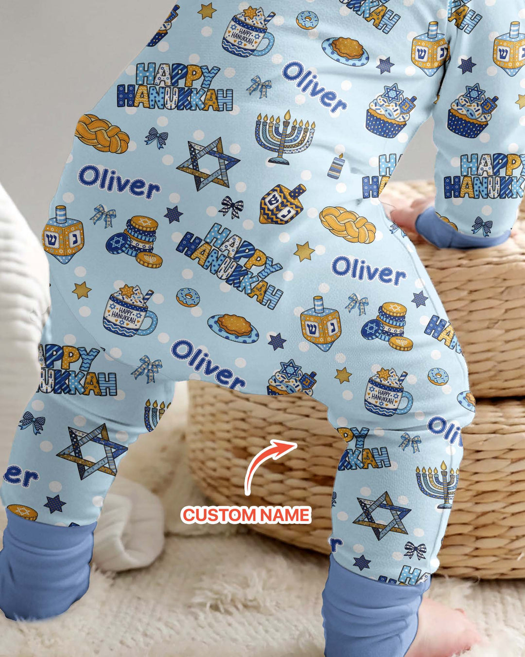 Custom Name Jewish Holiday Bamboo Convertible Zippy