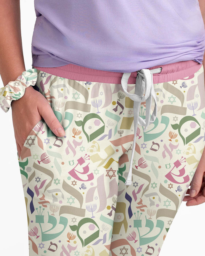 Hebrew Harmony Family Matching Bamboo Women Pajama Set