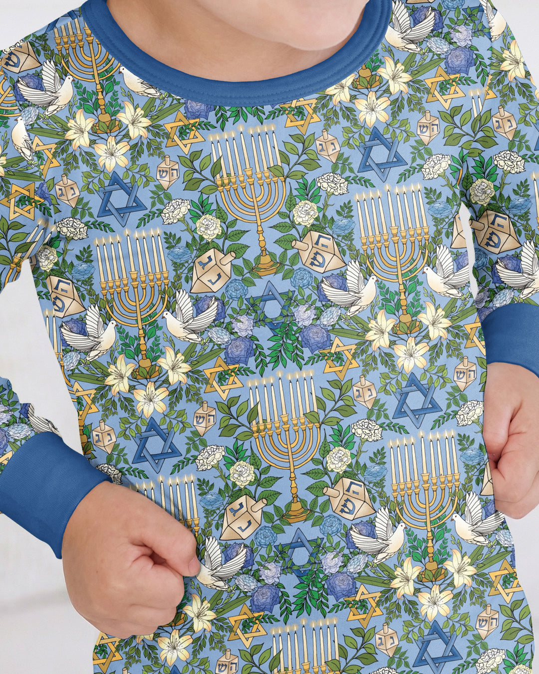 Hanukkah the Festival of Lights Mommy & Me Matching Bamboo Two Piece Long Sleeve Pajama Set