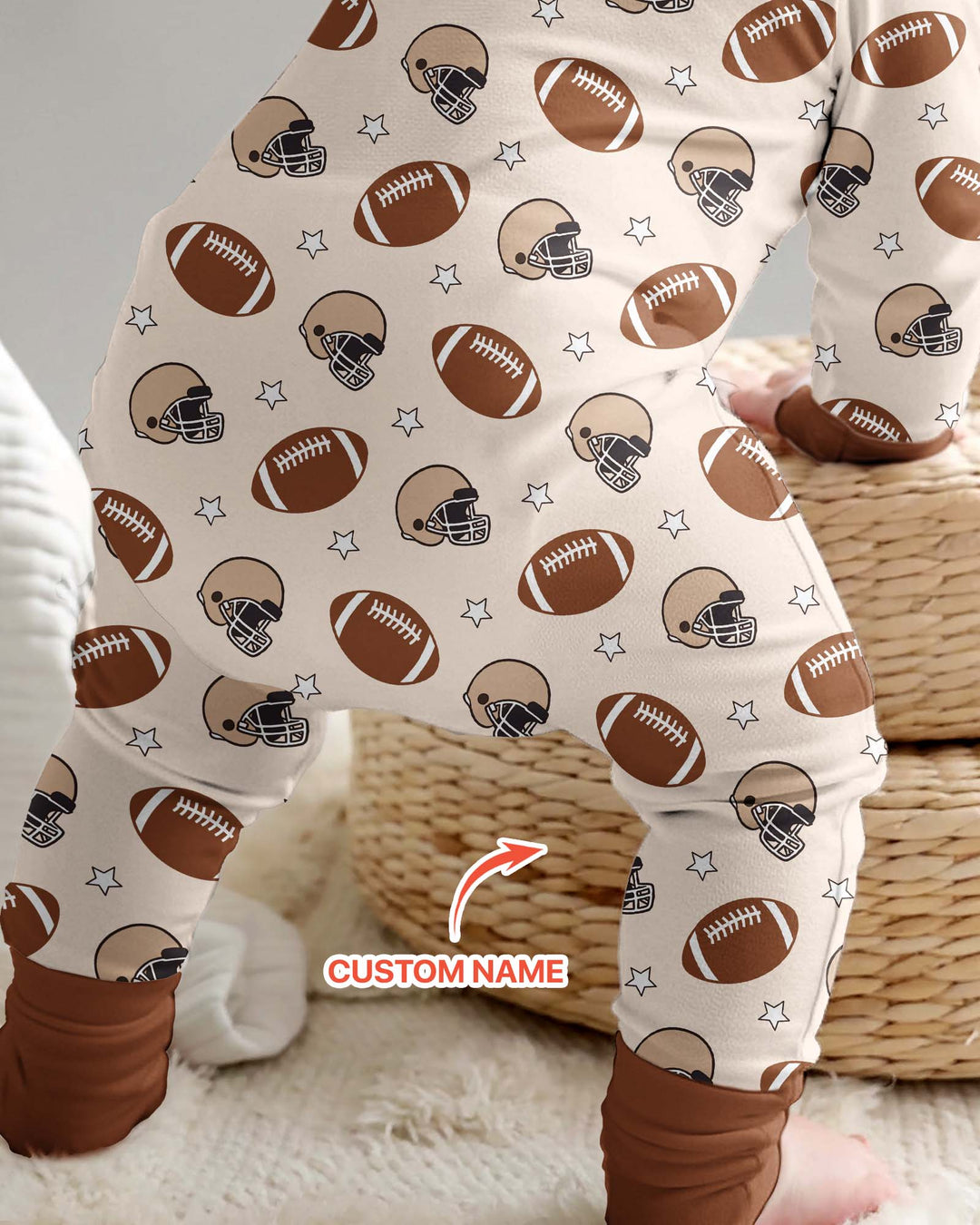 Custom Name Cutest Football Fan Bamboo Convertible Zippy