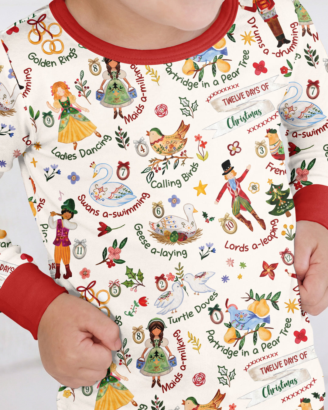 The 12 Days of Christmas Bamboo Two Piece Long Sleeve Pajama Set