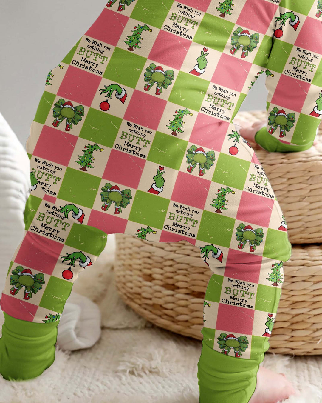 Nothing Butt Merry Christmas Checkerboard Bamboo Convertible Zippy