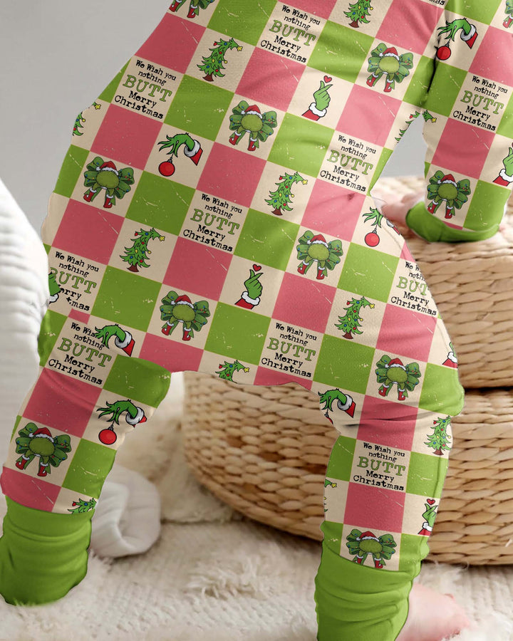 Nothing Butt Merry Christmas Checkerboard Bamboo Convertible Zippy