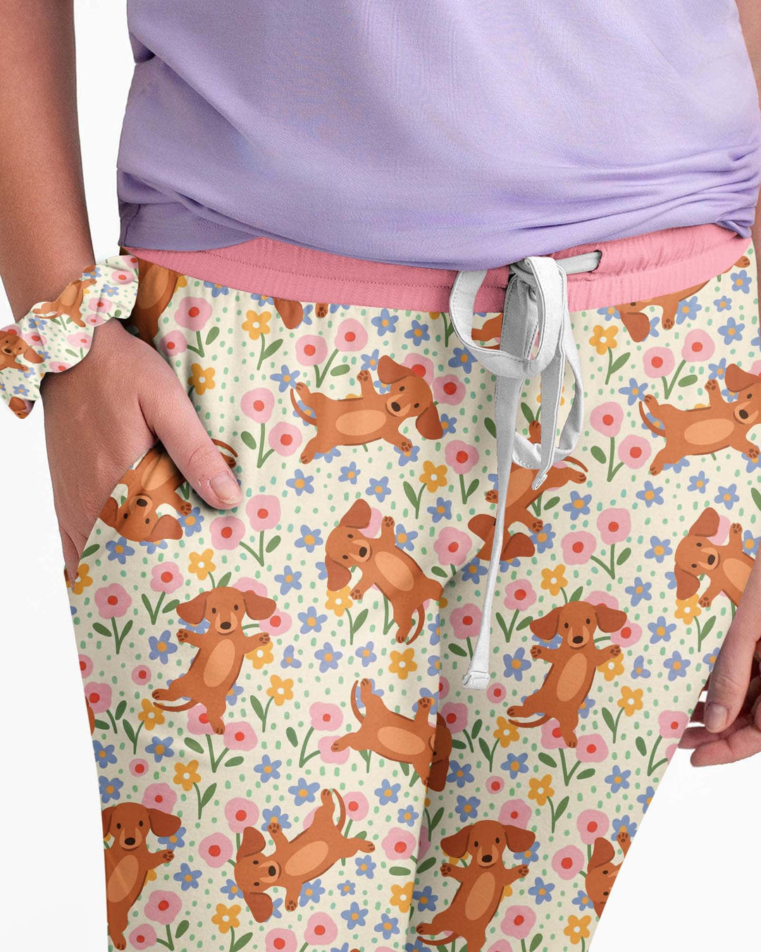 Dachshund Blooms Family Matching Bamboo Women Pajama Set