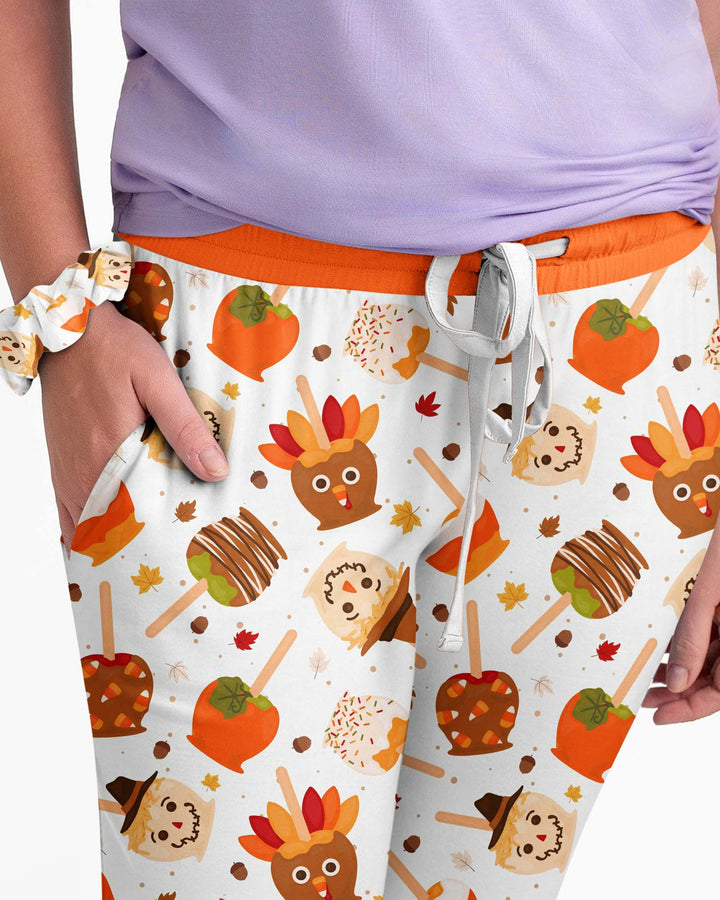 Fall Caramel Apple Family Matching Bamboo Women Pajama Set
