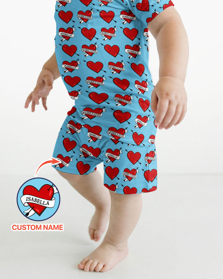 Dad's Kids Bamboo Two Piece Short Sleeve Shorts Pajama Set