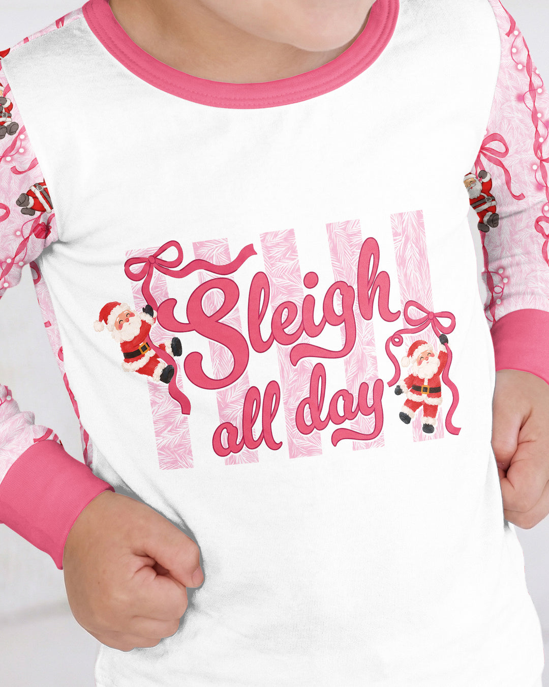 Sleigh All Day Santa Claus  Bamboo Two Piece Long Sleeve Pajama Set