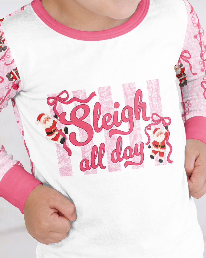 Sleigh All Day Santa Claus  Bamboo Two Piece Long Sleeve Pajama Set